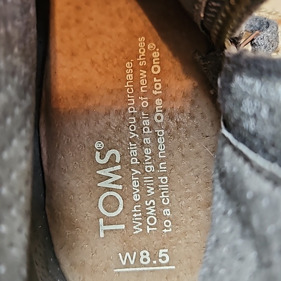 Toms Gray Felt Textile Wool Wedge Booties - Picture 7 of 7